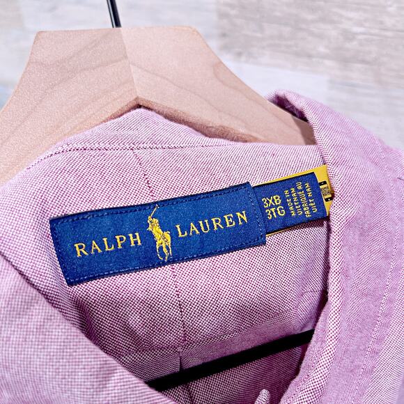 Ralph Lauren Oxford Button Down Shirt Red Long Sleeve Cotton Mens 3XB 3X Big - Picture 5 of 6